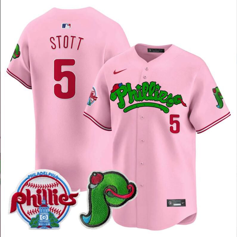 Men Philadelphia Phillies #5 Stott pink Limited 2024 MLB Nike jersey->indianapolis colts->NFL Jersey